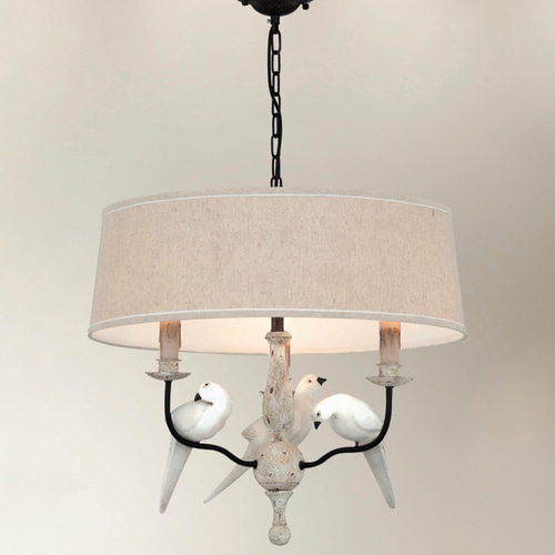 ペンダントライト, 6ヘッド麻ロープシャンデリアグリッドバードケージ