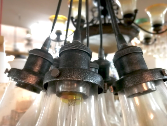 Loft工業風7燈頭燈泡吊燈-LS-7063-1 第7張的照片