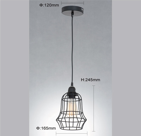 LOFT工業風復古鐵網單燈吊燈-LS-7055-3 第3張的照片