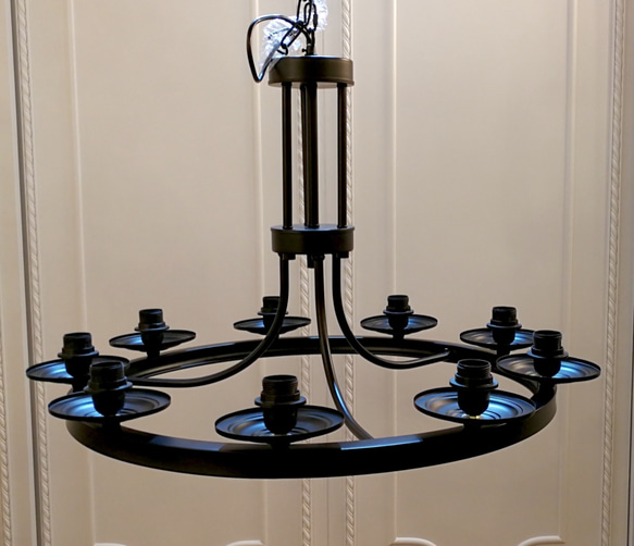北歐風圓形燭台式9燈頭吊燈-LS-7108-1 第7張的照片