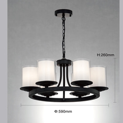 北歐風圓形燭台式6燈頭吊燈-LS-7109-1 第4張的照片
