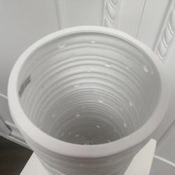 白色長圓筒透光陶瓷桌燈-療癒系 第7張的照片