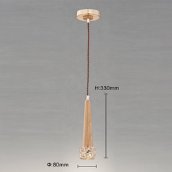 長條原木水晶吧台吊燈 第4張的照片