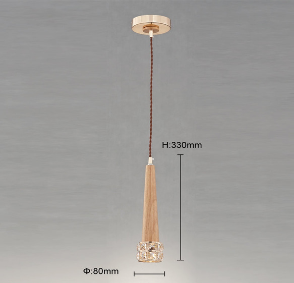 長條原木水晶吧台吊燈 第4張的照片