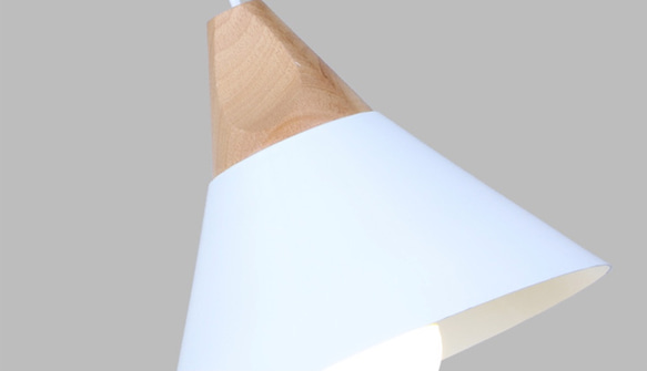 錐形原木白色小吊燈 第4張的照片
