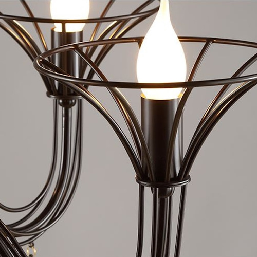 鉄線クラフトブラックシャンデリア シーリングライト