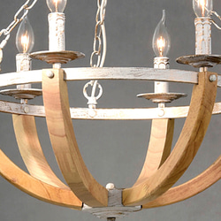 半円の苦しめられた燭台の丸太6ランプのシャンデリア 3枚目の画像