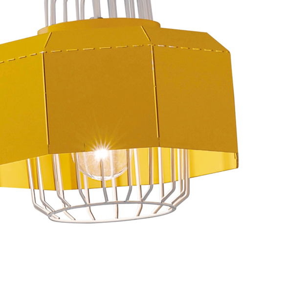 LOFT工業風黃色摺痕吊燈-LS8083-2 第4張的照片