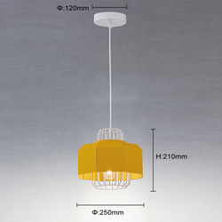 LOFT工業風黃色摺痕吊燈-LS8083-2 第7張的照片