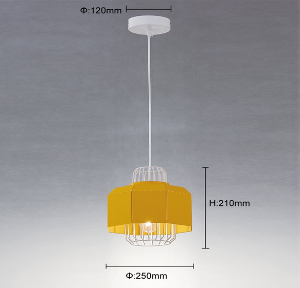 LOFT工業風黃色摺痕吊燈-LS8083-2 第7張的照片