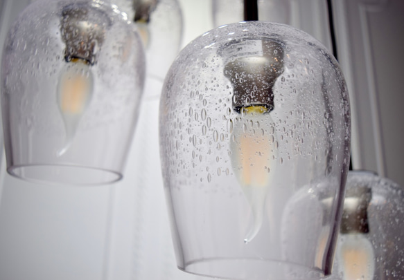 鐵灰色氣泡玻璃5燈吊燈-BNL00136 第5張的照片
