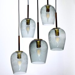 古銅金色氣泡玻璃5燈吊燈-BNL00138 第1張的照片