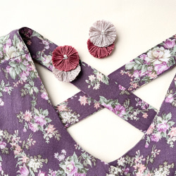 透染苑 二輪 ピアス/イヤリング《くすみピンク紫×紫グレー》 5枚目の画像