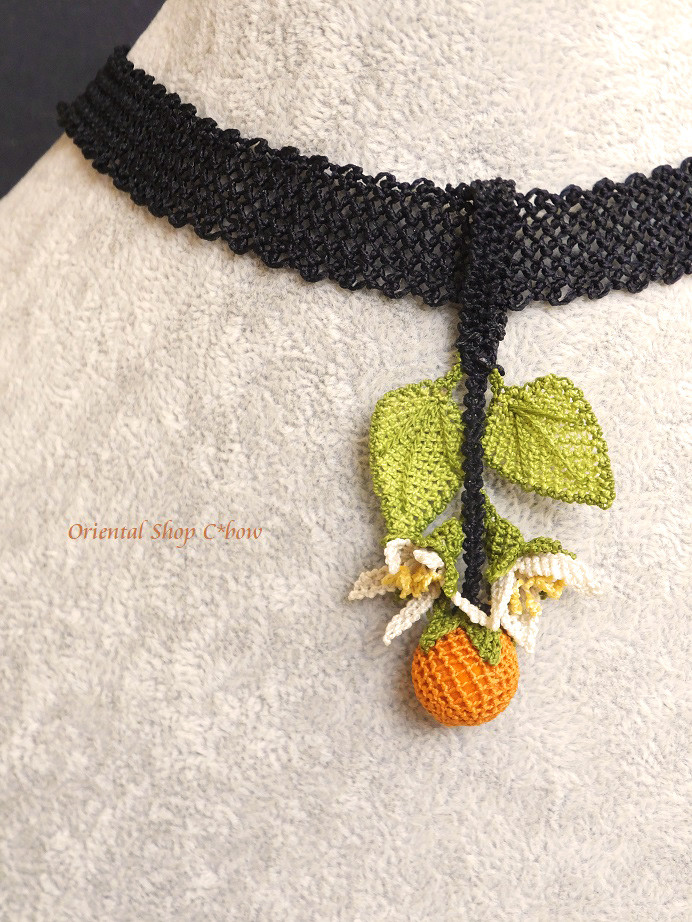 日本発送★シルクイーネオヤチョーカー｜オレンジ[2021Bah452701]