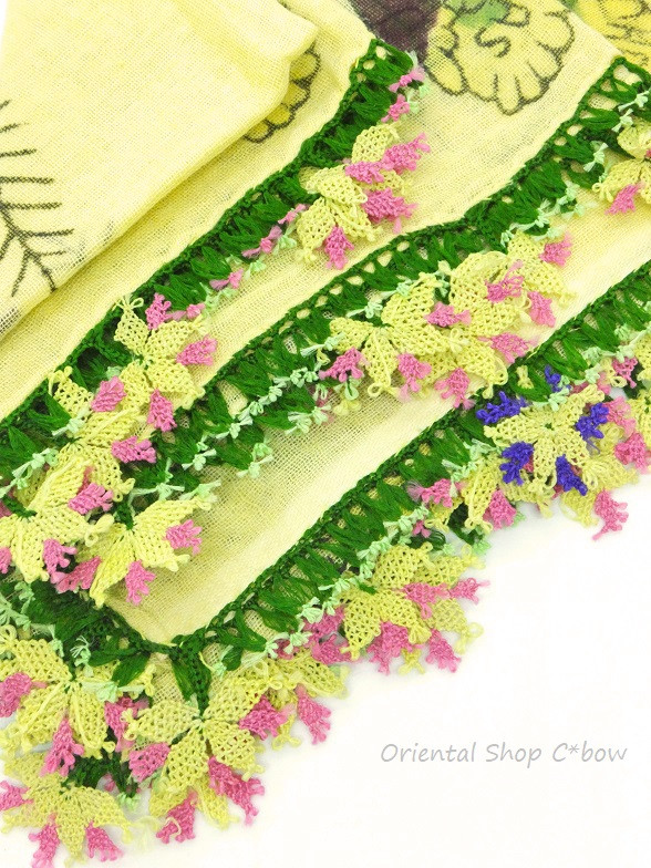 ナウルハン｜木版アンティークイーネオヤスカーフ｜シルク糸｜マイドノズ・パセリ[1812N5fi-01]