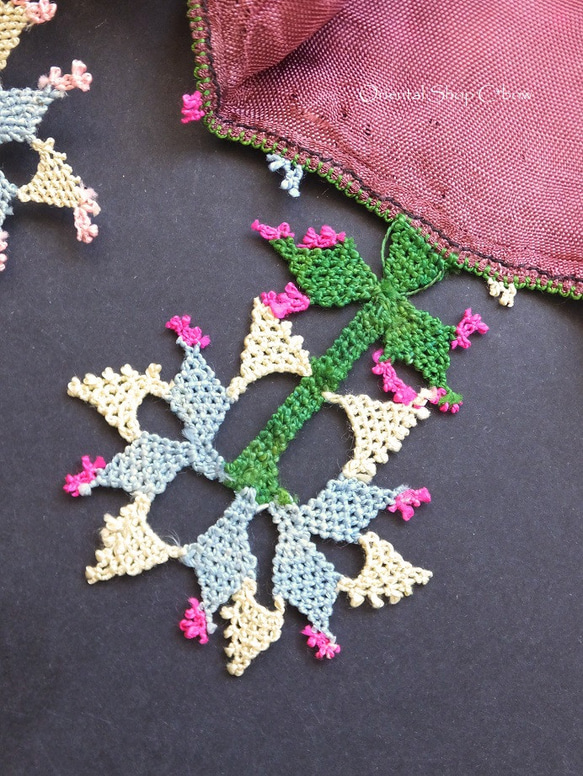 コレクション｜ブルサ：カラジャベイ｜アンティークオヤスカーフ｜シルクイーネオヤ：テラコッタ[bursa-1] です 嫁入り道具