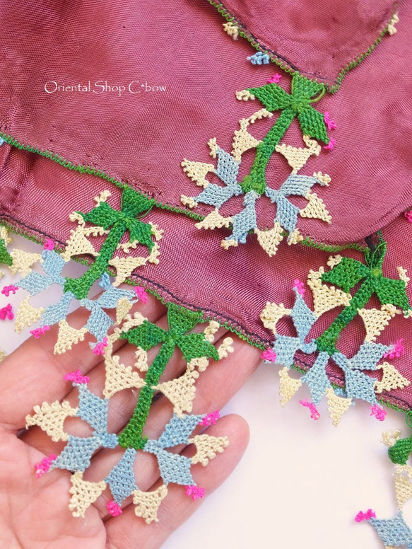 コレクション｜ブルサ：カラジャベイ｜アンティークオヤスカーフ｜シルクイーネオヤ：テラコッタ[bursa-1] です 嫁入り道具