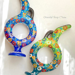 トルコ【カッパドキア】　陶器デキャンタとワイングラスセット トルコ【カッパドキア】 陶器デキャンタとワイングラスセット