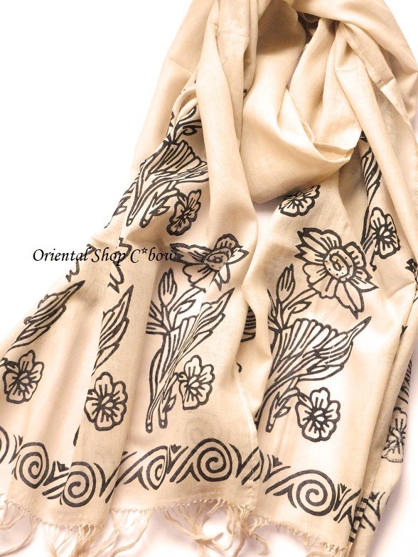 日本発送★ふわり軽いコットン☆トカット：木版：手押し｜キャートイチ・パパティア｜きなり[1904-161135012]