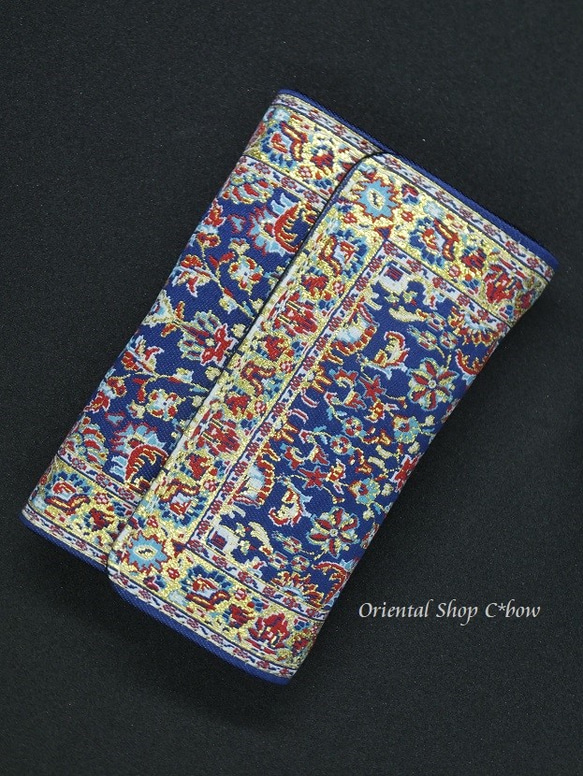 トルコ絨毯柄｜三つ折り財布・ブルー系[20301762] 2枚目の画像