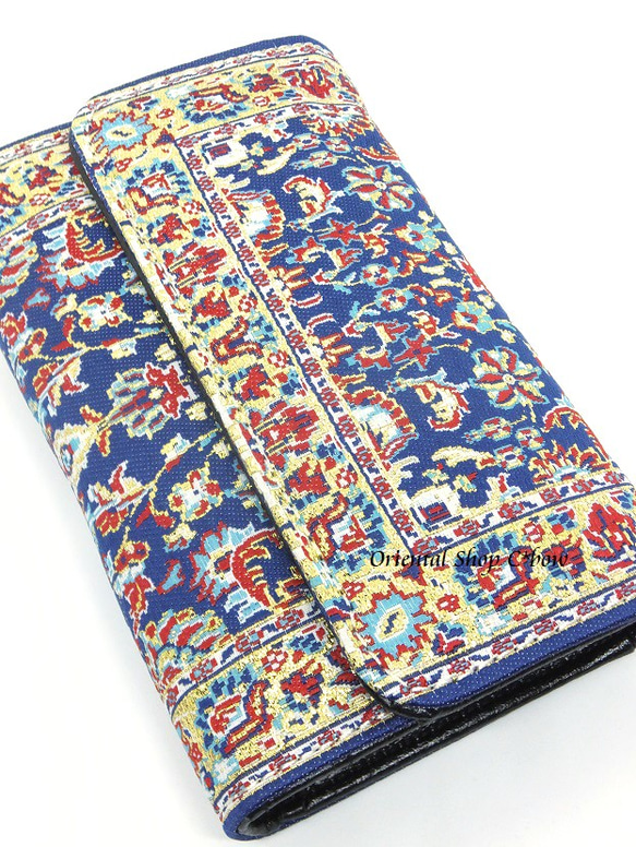 トルコ絨毯柄｜三つ折り財布・ブルー系[20301762] 5枚目の画像