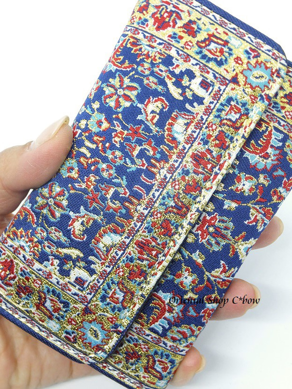 トルコ絨毯柄｜三つ折り財布・ブルー系[20301762] 6枚目の画像