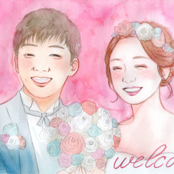 似顔絵オーダー☆A4☆結婚式☆ウェルカムボード☆記念日☆誕生日