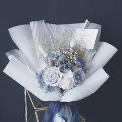 情人節永生花花束淡藍色系求婚告白生日捧花花束 第5張的照片