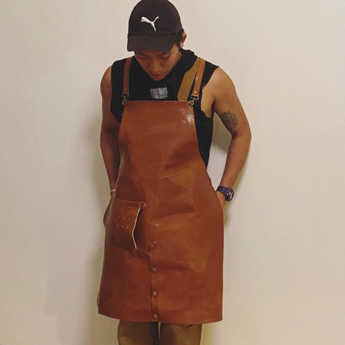 梁徐レザーアート】レザーワークエプロン/牛革/職人/レザー/全身タイプ