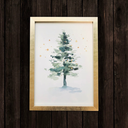 A3 ポスター【クリスマスツリー】ゴールド額＜在庫限り＞日本製
