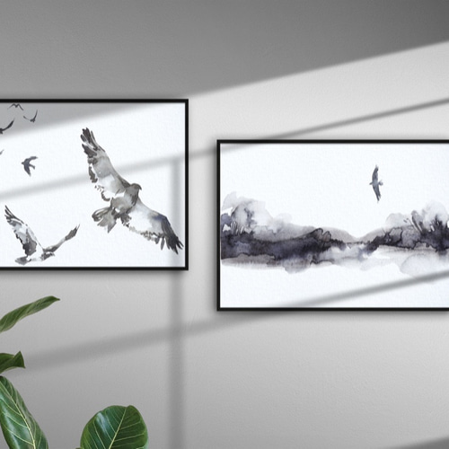 北欧ポスター2枚セット【福袋】BIRD【特別価格】アートポスターのみ 