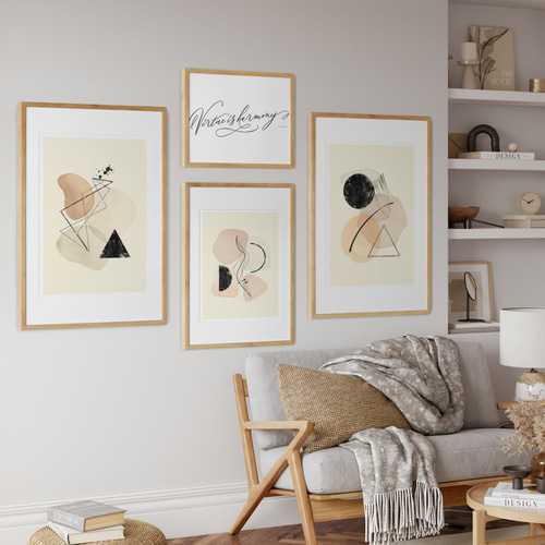 【B2】ポスター インテリア 北欧 アブストラクト 抽象画 ベージュ 海外限定】【B2】ポスター インテリア アブストラクト 抽象画