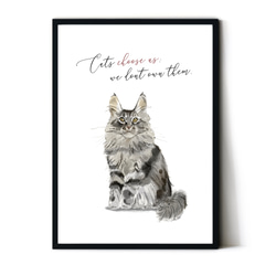 猫　絵画 アート　インテリア　ハンドメイド　メインクーン　イラスト　BAEZ3 猫 絵画 アート インテリア ハンドメイド メインクーン イラスト