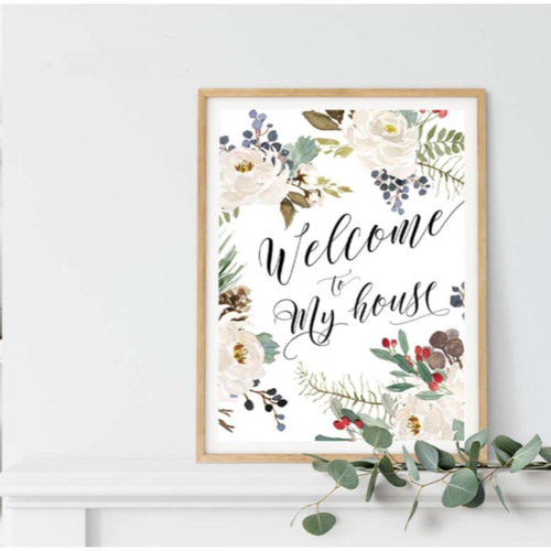 ナチュラル レトロモダンで北欧デザイン ウェルカムボード ナチュラル