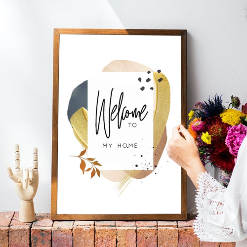 玄関 ウエルカムボード 抽象画90 】家族名入れ お店の受付