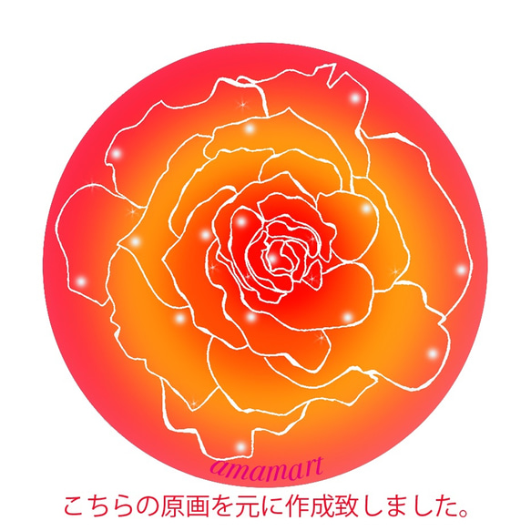 華やか で 軽く て オシャレ な デザイン ハンドミラー  バラ  （ rose 直径57mm） 2枚目の画像