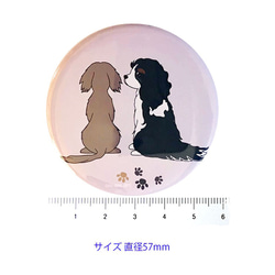 わんわん デザインハンドミラー 「 キャバリア ・ ダックス 」（直径57mm） 2枚目の画像