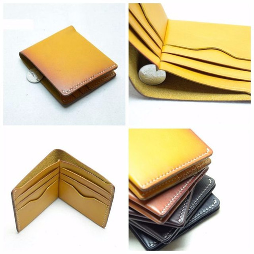 ハンドメイド 財布 手作り レザー 本革 牛革 二つ折り 財布 レディース