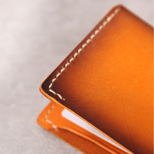 ハンドメイド 財布 手作り レザー 本革 牛革 二つ折り 財布 レディース