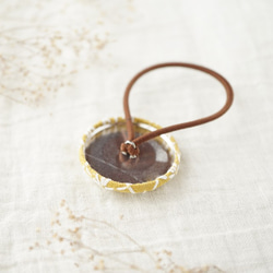 刺し子のヘアゴム マスタードイエロー 3枚目の画像