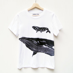 動物圖案T恤 鯨魚（白） 第1張的照片