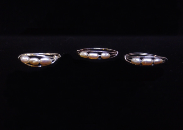 [ハンド]真珠リングシルバーリング。記念リング。自然ジェムストーンリング 2枚目の画像