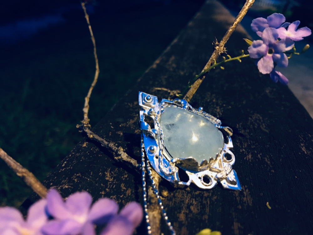 パレス ブルー ドーム ペンダント ＜ジェム スターリングシルバー ハンドメイド ネックレス＞