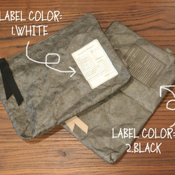 紙みたいな布？濡れない不織布製シワ加工クラッチバッグ 選べるオプションでオリジナルの組み合わせ　グレー 7枚目の画像