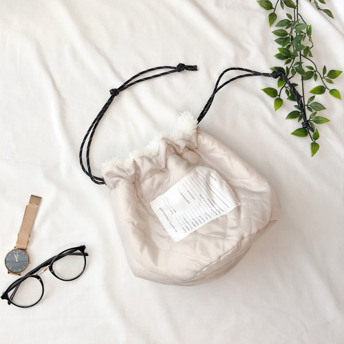 キルティング 巾着バッグ【オプションでリバーシブル可】 ミリタリー風