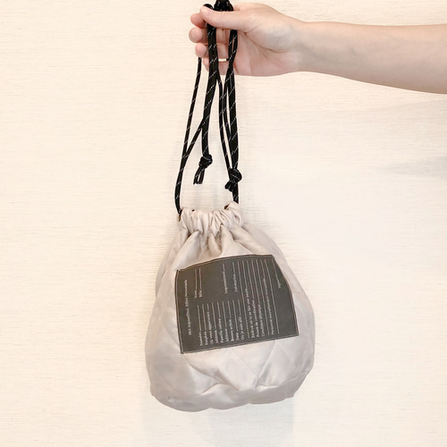 キルティング 巾着バッグ【オプションでリバーシブル可】 ミリタリー風