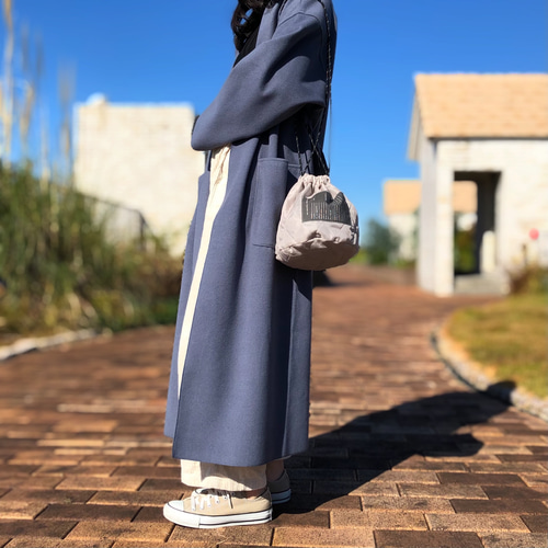 キルティング 巾着バッグ【オプションでリバーシブル可】 ミリタリー風