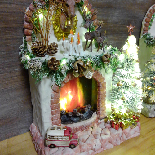 ☆クリスマス暖炉＊クラシック＊☆ スタンドライト・テーブルランプ no