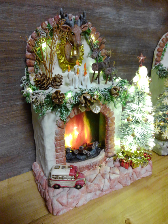 ☆クリスマス暖炉＊クラシック＊☆ スタンドライト・テーブルランプ no