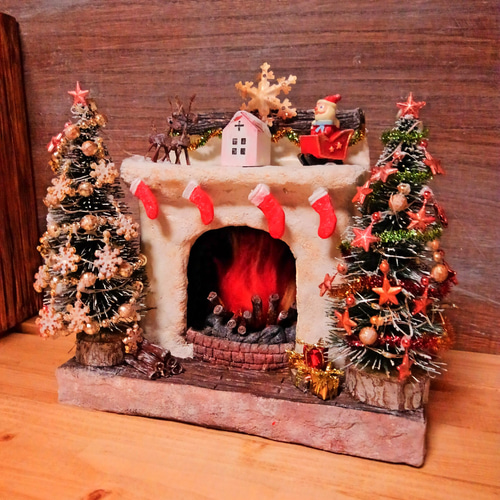 ☆クリスマス暖炉＊Wツリー＊☆ スタンドライト・テーブルランプ no-ma